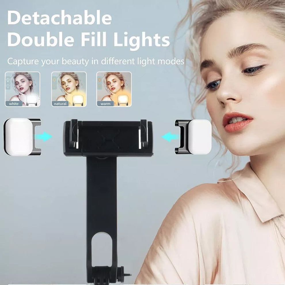 360° rotating pan-tilt selfie stick tripod