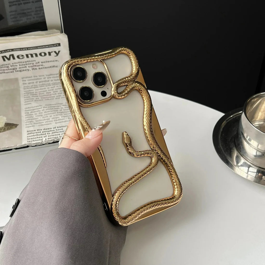luxury snake frame iphone case