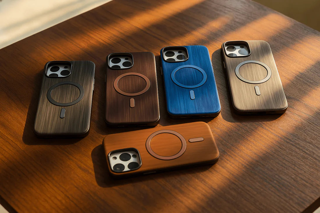 magsafe-compatible wood texture phone case