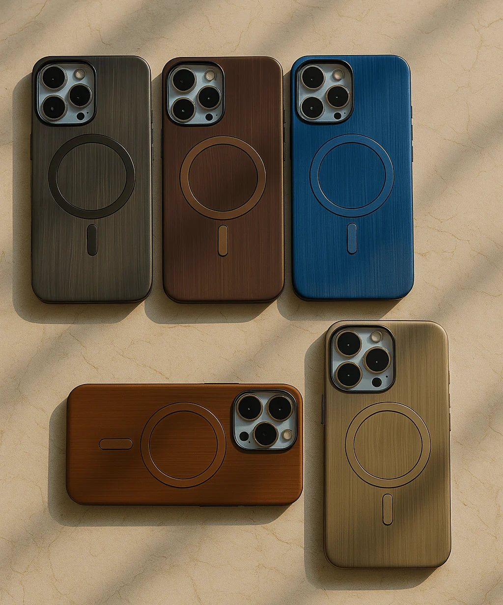 magsafe-compatible wood texture phone case