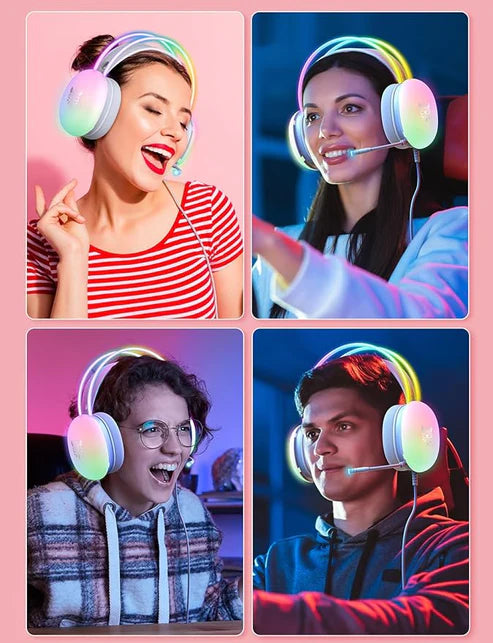 rainbow gaming headphones