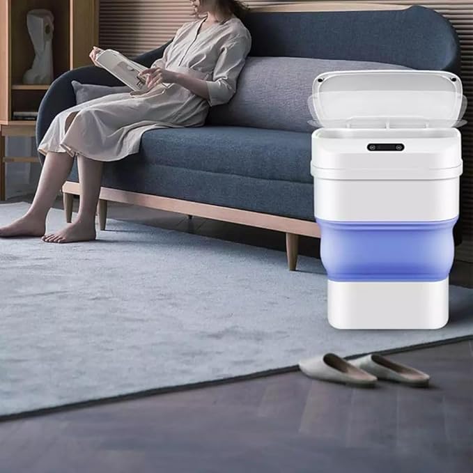 smart sensor folding infrared trash can