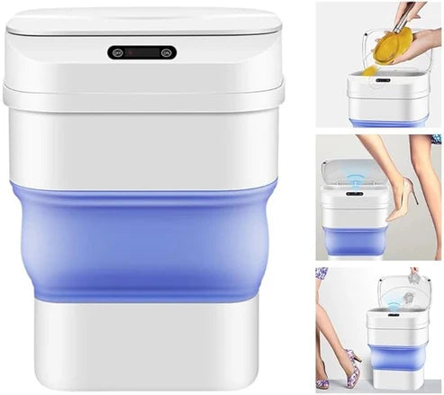 smart sensor folding infrared trash can