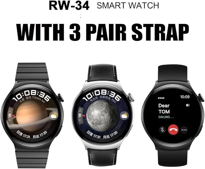 watch 4 - rw-34 with 3 pairs strap