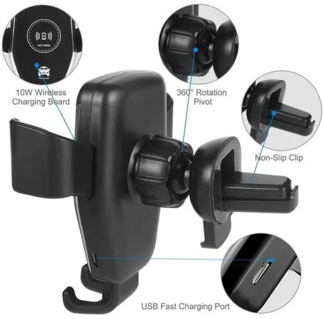 auto clamping wireless car charger