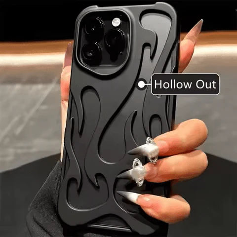 blazing flame metal iphone case