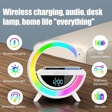 digital led wireless charger speaker