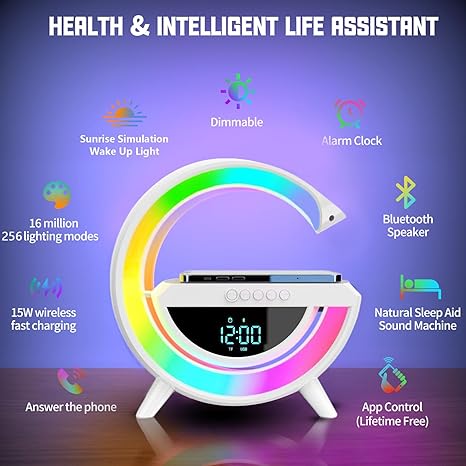 digital led wireless charger speaker