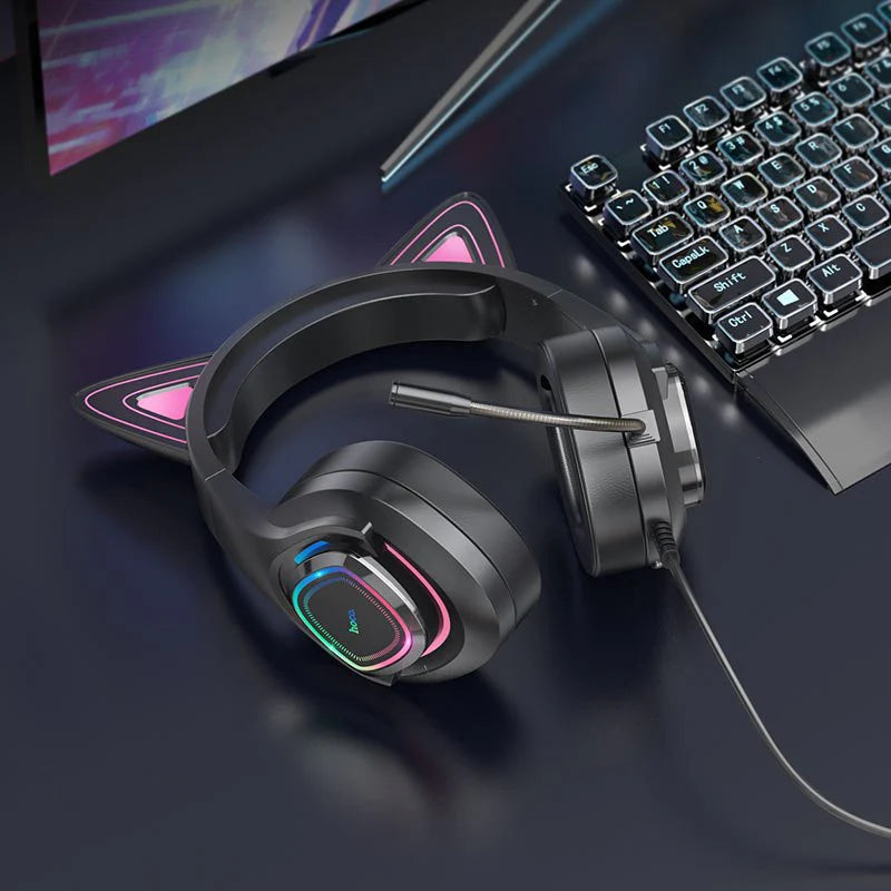 hoco - luminous cat gaming headphone (w107)
