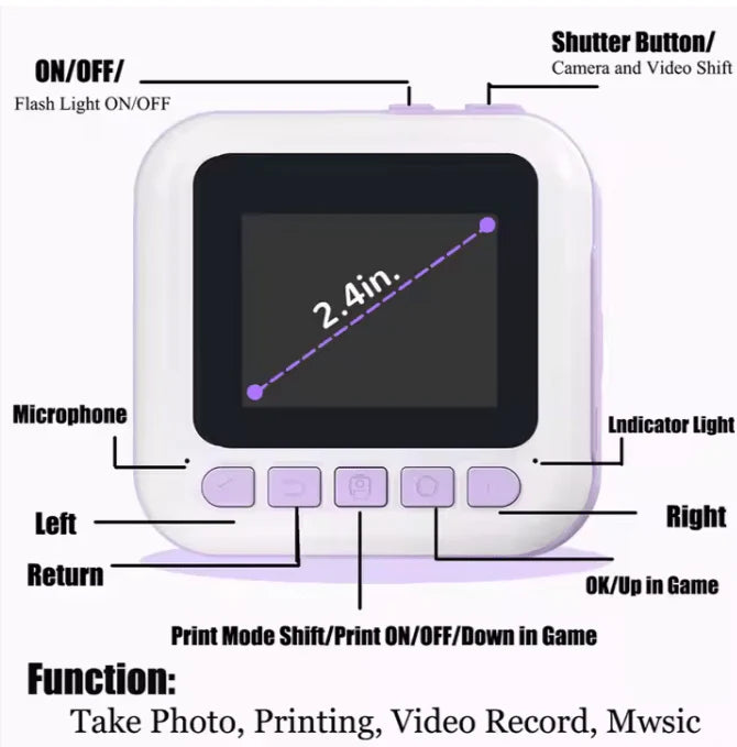 instant kids printing camera