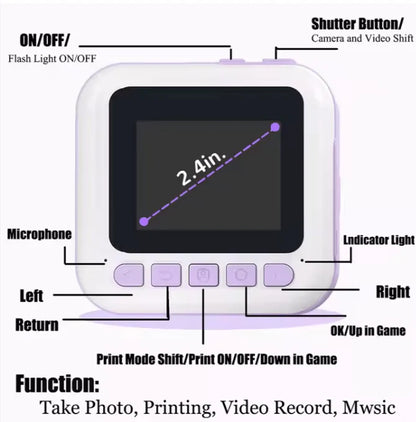 Instant Kids printing Camera