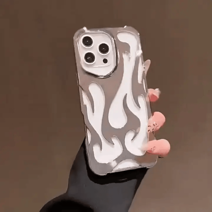 blazing flame metal iphone case