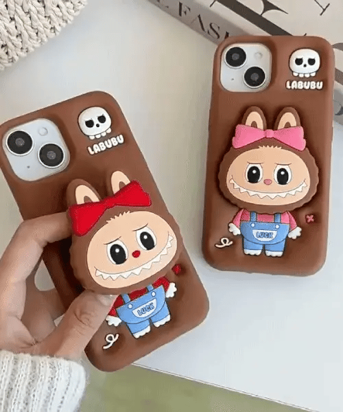 labubu - 3d cartoon silicone iphone case